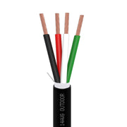 Outdoor Speaker Wire 14AWG 4 Stranded Conductors OFC Direct Burial Black 500ft