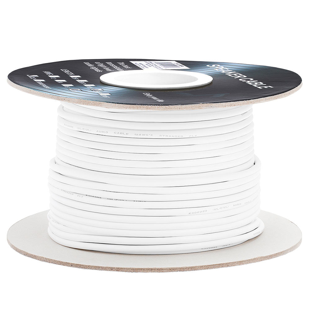 Speaker Wire 18AWG 2 Conductor In-Wall CL2 Stranded White