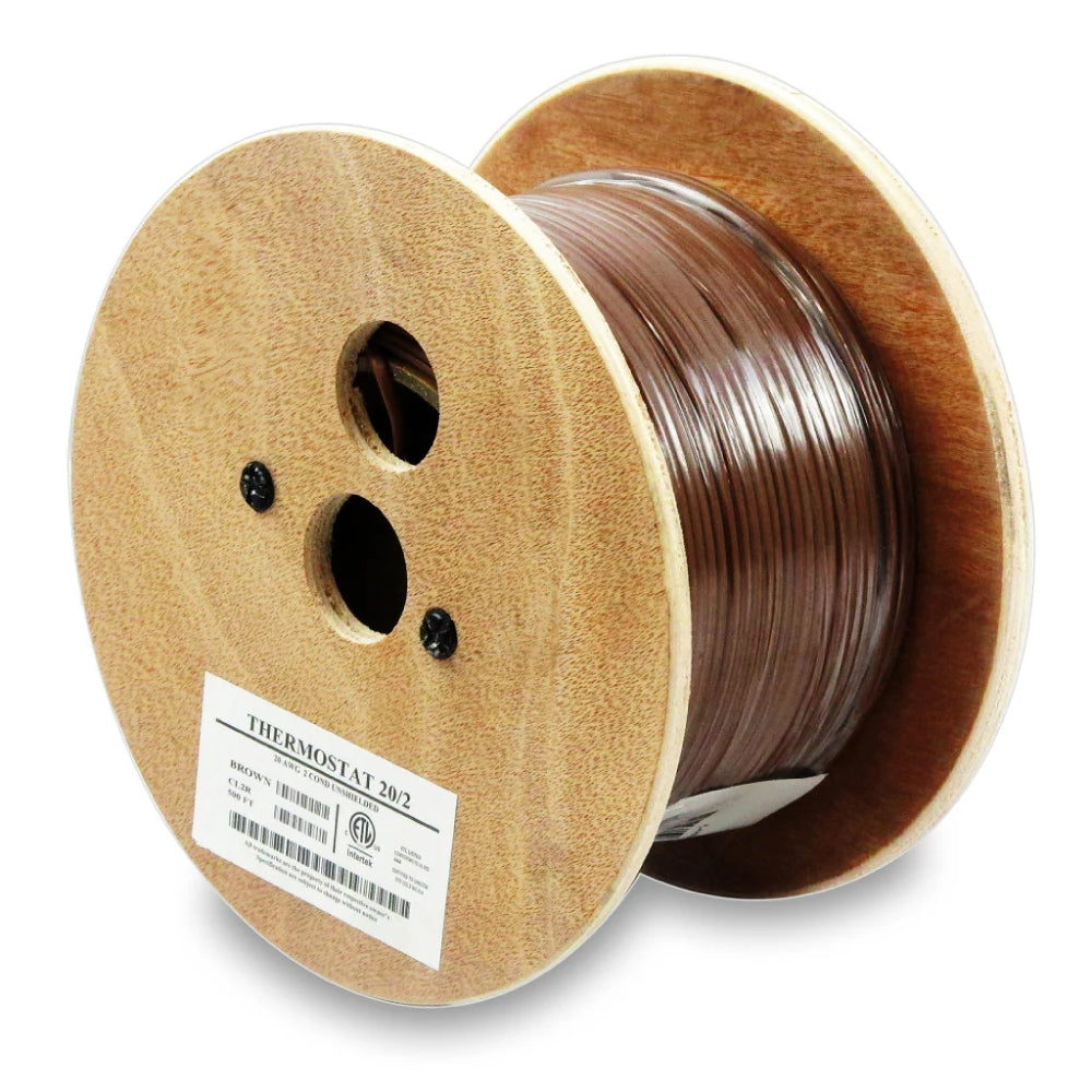Thermostat Wire 20AWG Solid Bare Copper CMR Brown – 2 5 6 8 Conductors