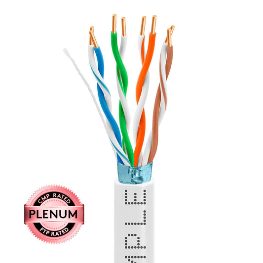 1000ft Cat5e Plenum Ethernet Cable | Shielded | Bare Copper | CMP, ETL