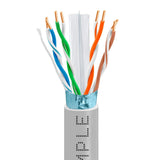 Cat6 Shielded Riser Ethernet Cable 1000ft 23AWG Solid Bare Copper 600MHz CMR ETL Listed