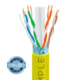 Cat6 Ethernet Cable CMR Riser Shielded 23AWG Solid Bare Copper 600MHz 1000ft
