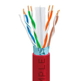 Cat6 Shielded Riser Ethernet Cable 1000ft 23AWG Solid Bare Copper 600MHz CMR ETL Listed