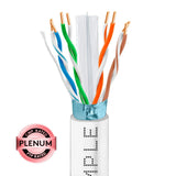 Cat6 Ethernet Cable CMP Plenum Shielded 23AWG Solid Bare Copper 600MHz 1000ft