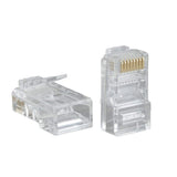 RJ45 Cat5e Modular Plug 8P8C 50u Gold Solid Wire Crimp 100 Pack