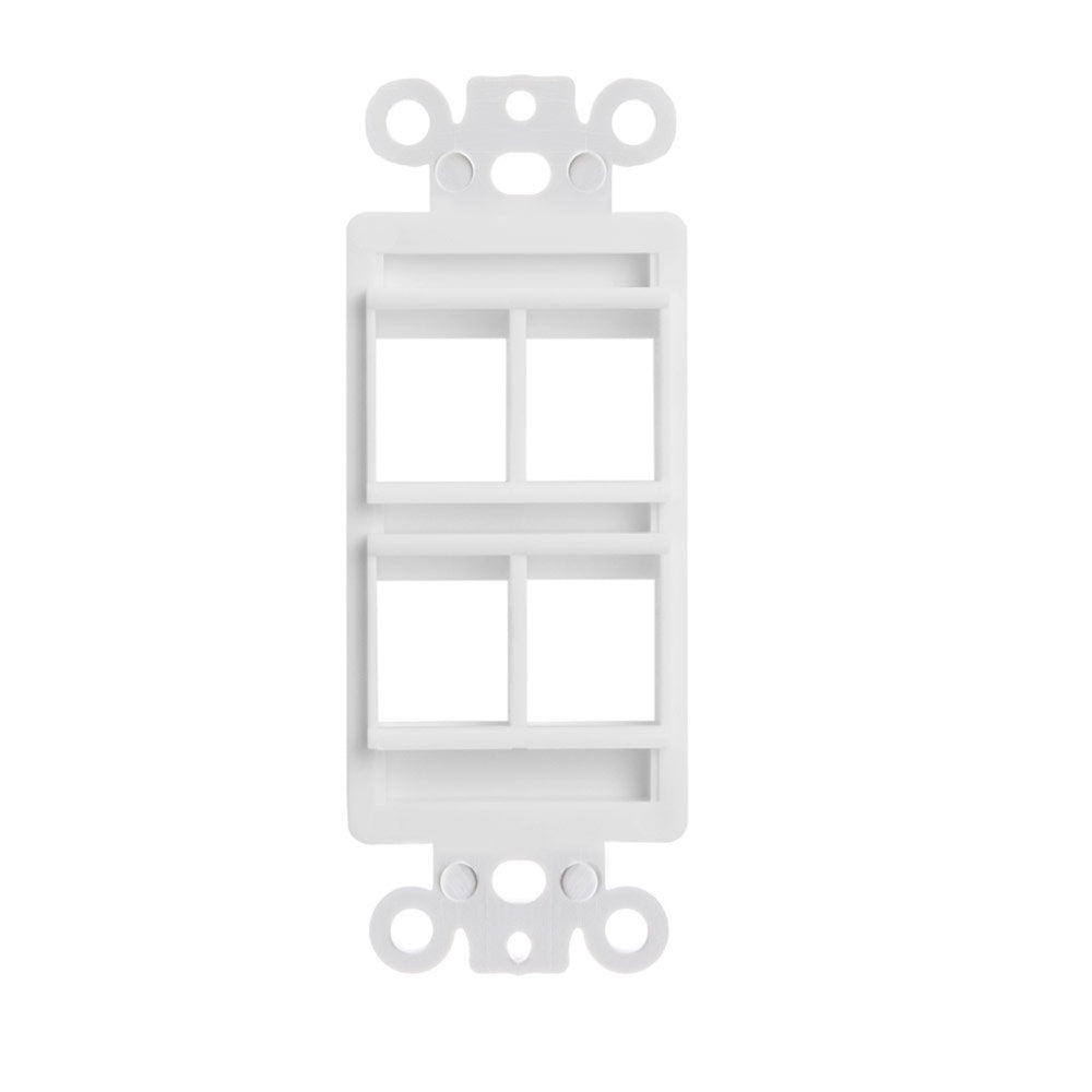 Decorator Wall Plate Insert Keystone Flexible Opening Blank Single Gang White