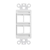 Decorator Wall Plate Insert Keystone Flexible Opening Blank Single Gang White