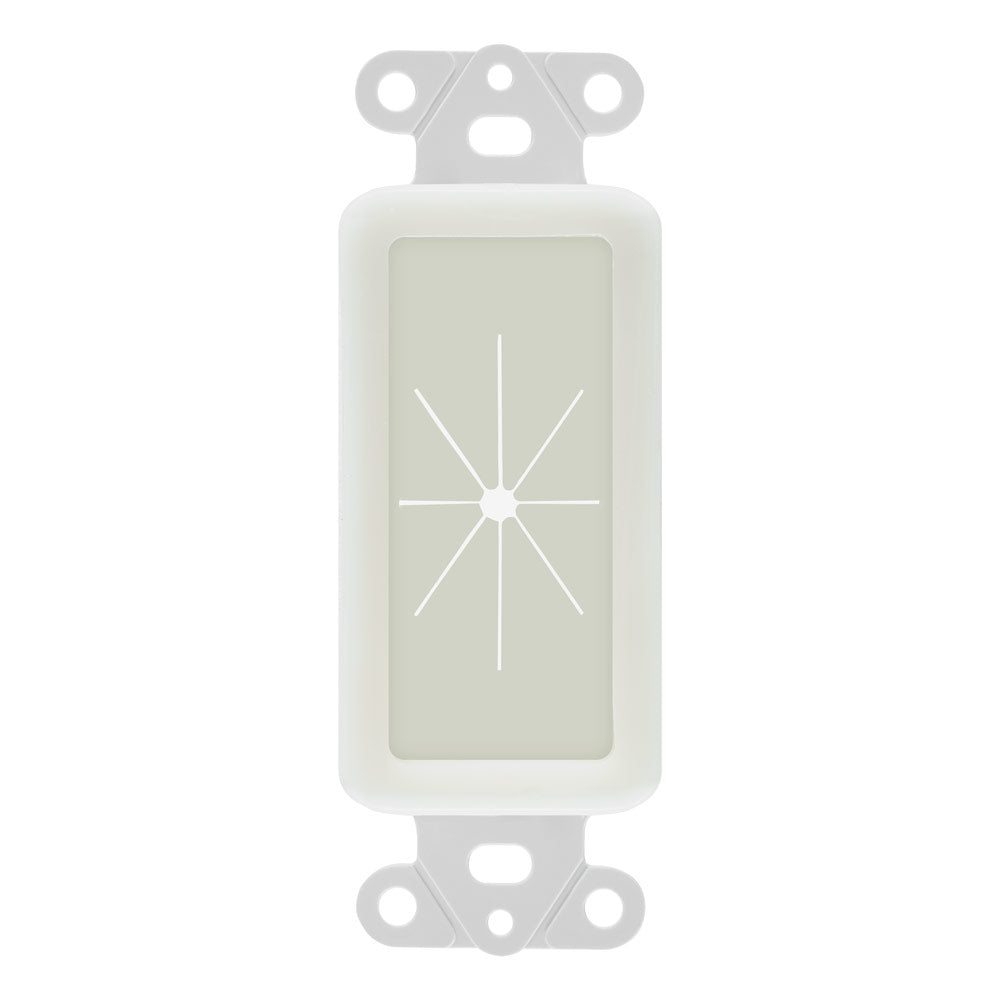 Decorator Wall Plate Insert Keystone Flexible Opening Blank Single Gang White