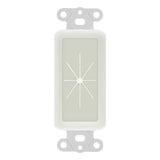 Decorator Wall Plate Insert Keystone Flexible Opening Blank Single Gang White