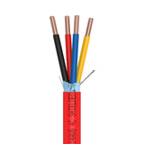 Fire Alarm Cable FPLR 14/4 Solid Bare Copper Conductor Shielded Riser 1000ft Red