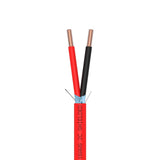 Shielded Fire Alarm Cable 16AWG 2 Solid Conductors Bare Copper FPLR Riser 1000ft Red