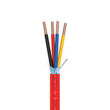 Shielded Fire Alarm Cable 18AWG 4 Solid Conductors Bare Copper FPLR Riser 1000ft Red