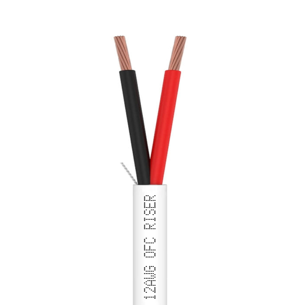 Speaker Wire 12AWG 2 Stranded Conductors OFC In-Wall CMR Riser CL3R White 500ft