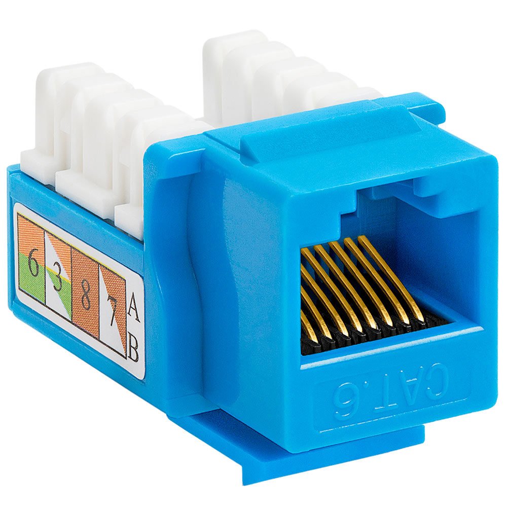 Cat6 Punch Down Keystone Jack 110 IDC RJ45 Black White Blue Green Yellow