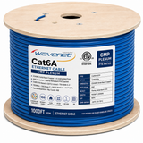 Cat6A Plenum Ethernet Cable 1000ft 23AWG Solid Bare Copper 750MHz CMP PoE++ ETL Listed