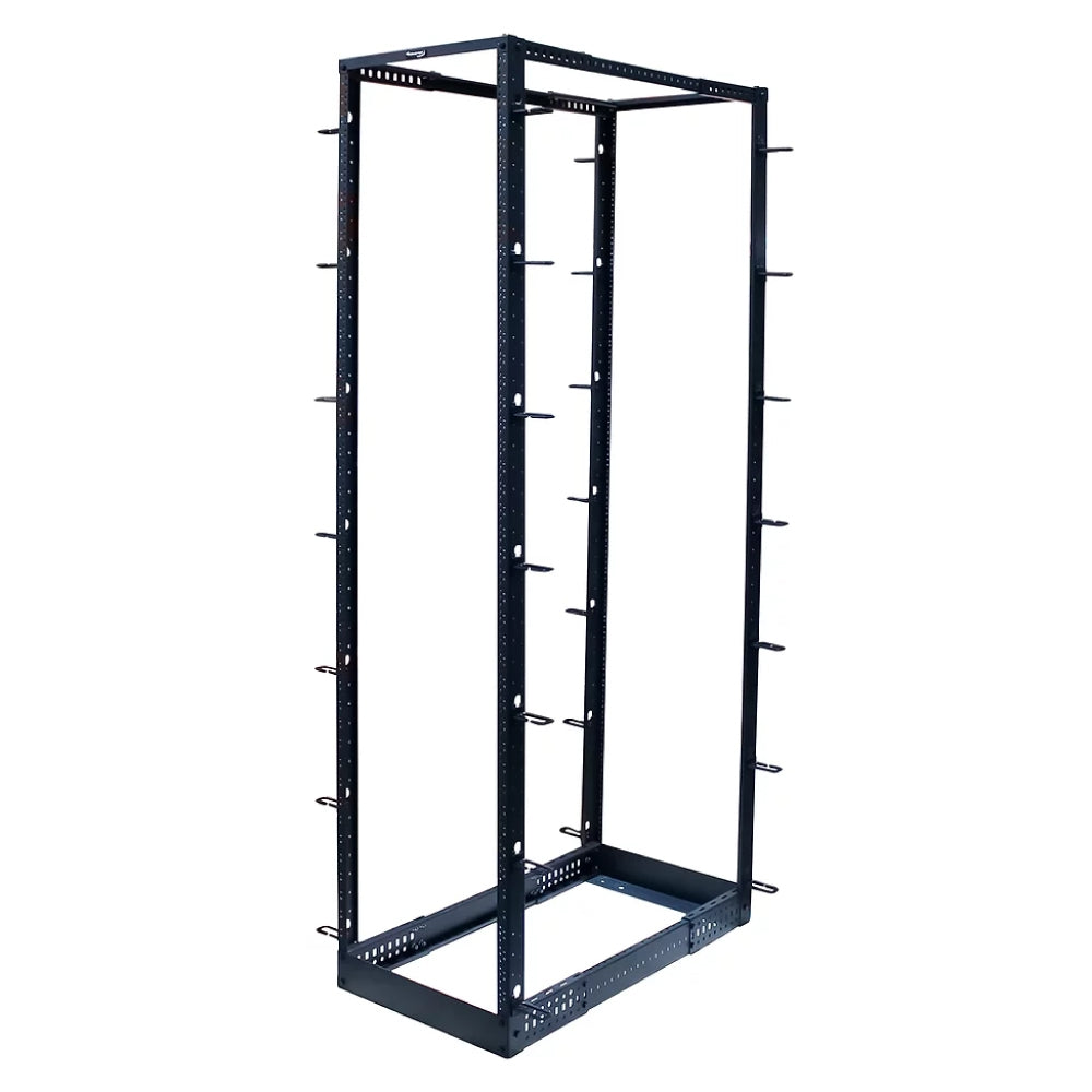 45U 4-Post Adjustable Open Frame Floor Rack for 19in Equipment 24-36in Depth Steel 1500lb