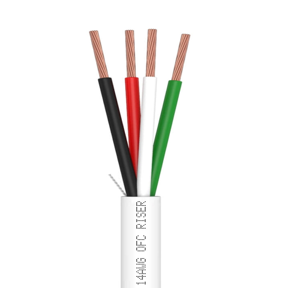 Speaker Wire 14AWG 4 Stranded Conductors OFC In-Wall CMR Riser CL3R 500ft