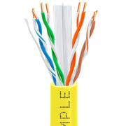 Cat6 Plenum Ethernet Cable 1000ft 23AWG Solid Bare Copper 600MHz PoE PoE+ CMP ETL Listed