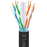 Cat6 Shielded Outdoor Ethernet Cable 1000ft 23AWG Solid Bare Copper 600MHz PoE+ ETL Listed