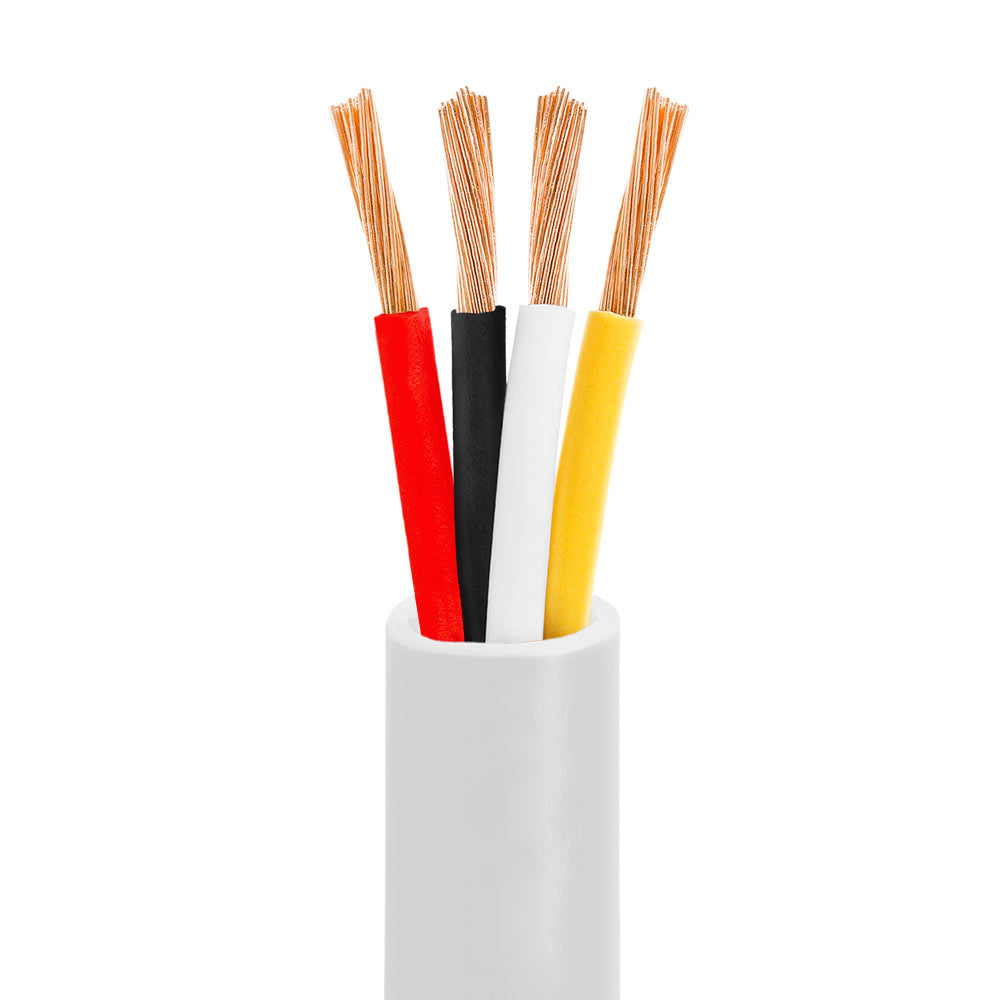 In-Wall Speaker Wire 14AWG 4 Stranded Conductors CL2 Rated White