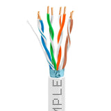 Cat5e Shielded Plenum Ethernet Cable 1000ft 24AWG Solid Bare Copper 350MHz CMP ETL Listed
