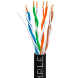 Cat5e Riser Ethernet Cable 1000ft 24AWG Solid Bare Copper 350MHz CMR ETL Listed