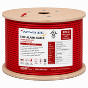 Shielded Fire Alarm Cable 14AWG 2 Solid Conductors Bare Copper FPLR Riser 1000ft Red