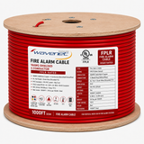 Shielded Fire Alarm Cable 18AWG 4 Solid Conductors Bare Copper FPLR Riser 1000ft Red