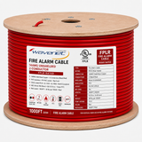 Fire Alarm Cable 14AWG 2 Solid Conductors Bare Copper FPLR Riser 1000ft Red