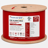 Fire Alarm Cable 16AWG 4 Solid Conductors Bare Copper FPLR Riser 1000ft Red