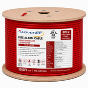 Fire Alarm Cable 18AWG 4 Solid Conductors Bare Copper FPLR Riser 1000ft Red