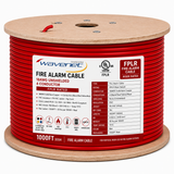 Fire Alarm Cable 18AWG 4 Solid Conductors Bare Copper FPLR Riser 1000ft Red