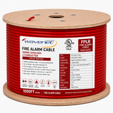 Shielded Fire Alarm Cable 18AWG 2 Solid Conductors Bare Copper FPLR Riser 1000ft Red