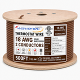 Thermostat Wire 18AWG Solid Bare Copper CMR CL2R Brown 2 3 4 5 8 Conductors