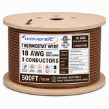 Thermostat Wire 18AWG Solid Bare Copper CMR CL2R Brown 2 3 4 5 8 Conductors