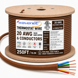 Thermostat Wire 20AWG Solid Bare Copper CMR CL2R Brown 2 5 6 8 Conductors