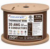 Thermostat Wire 20AWG Solid Bare Copper CMR CL2R Brown 2 5 6 8 Conductors