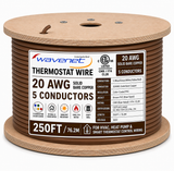 Thermostat Wire 20AWG Solid Bare Copper CMR CL2R Brown 2 5 6 8 Conductors