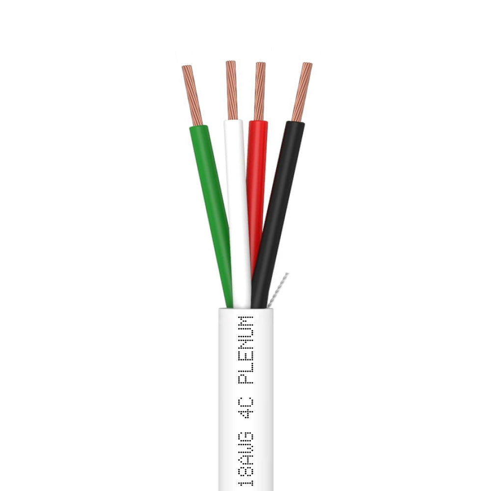 Plenum Control Cable Unshielded 18AWG 4 Conductor CMP Stranded Copper 1000ft White