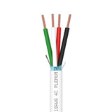 Plenum Control Cable Shielded 18AWG 4 Conductor CMP Stranded Copper 1000ft White