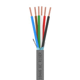 Control Cable Shielded 18AWG 6 Conductor Riser CMR Stranded Copper 1000ft Grey