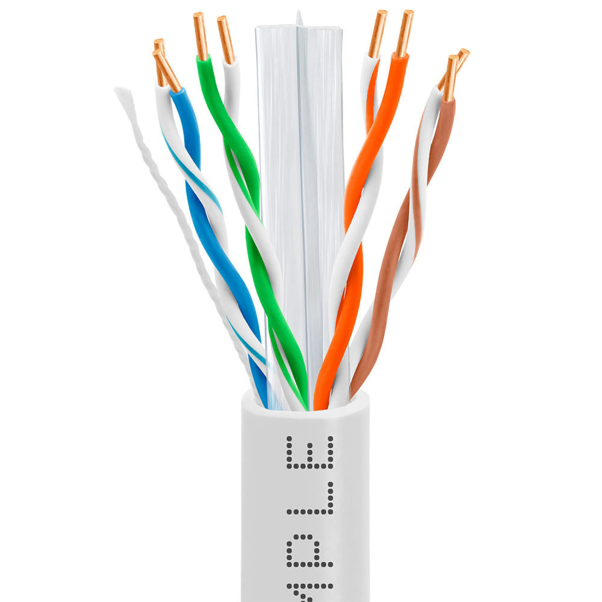 Cat6 Riser Ethernet Cable 1000ft 23AWG Solid Bare Copper 600MHz PoE++ CMR ETL Listed