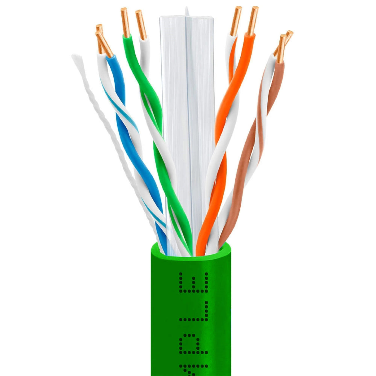 Cat6 Riser Ethernet Cable 1000ft 23AWG Solid Bare Copper 600MHz PoE++ CMR ETL Listed