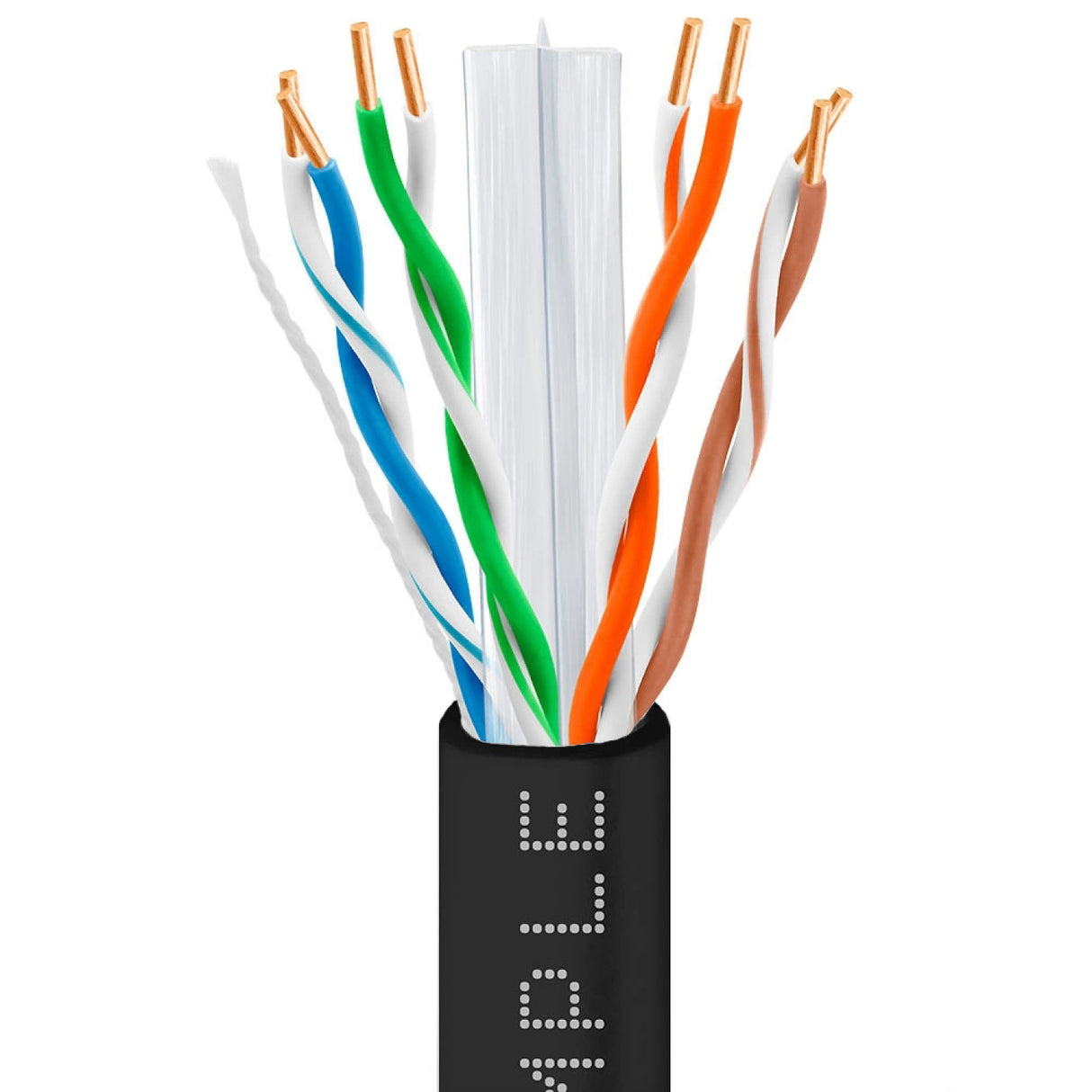 Cat6 Riser Ethernet Cable 1000ft 23AWG Solid Bare Copper 600MHz PoE++ CMR ETL Listed