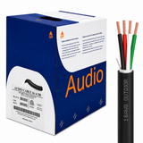 Outdoor Speaker Wire 16AWG 4 Stranded Conductors OFC Direct Burial Black 500ft