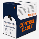 Plenum Control Cable Unshielded 16AWG 2 Conductor CMP Stranded Copper 1000ft Black White
