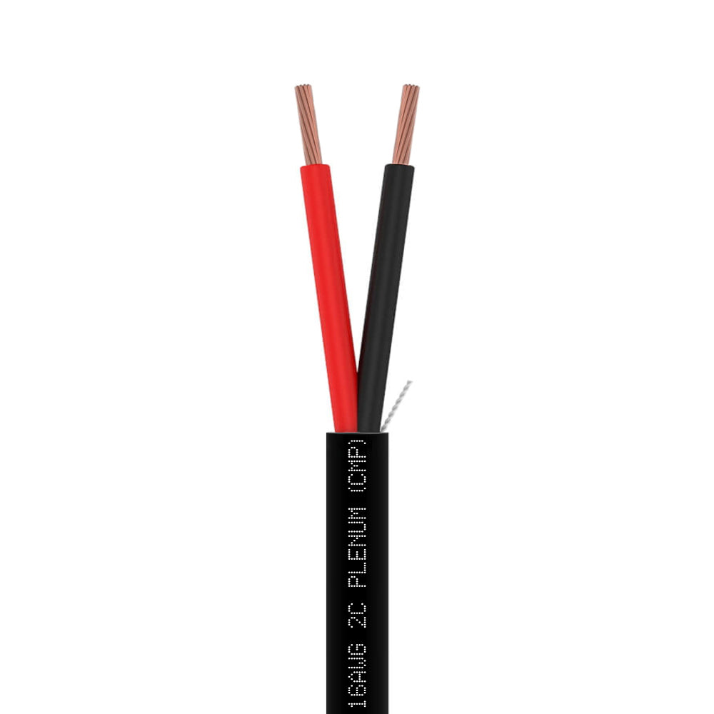 Plenum Control Cable Unshielded 16AWG 2 Conductor CMP Stranded Copper 1000ft Black White