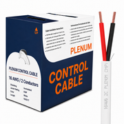 Plenum Control Cable Unshielded 16AWG 2 Conductor CMP Stranded Copper 1000ft Black White