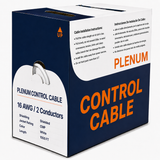 Plenum Control Cable Shielded 16AWG 2 Conductor CMP Stranded Copper 1000ft White
