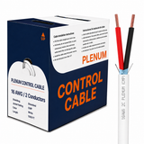 Plenum Control Cable Shielded 16AWG 2 Conductor CMP Stranded Copper 1000ft White